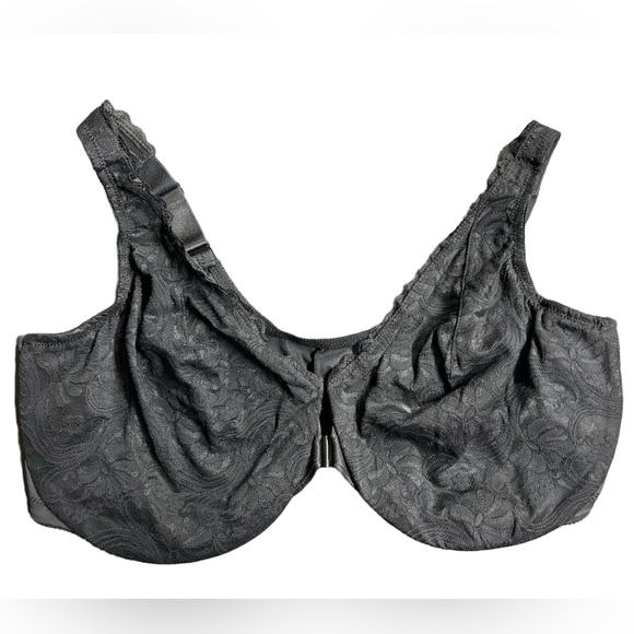 GLAMORISE black plus size full figure 48DD underwire bra w front clasp closure - Picture 1 of 4